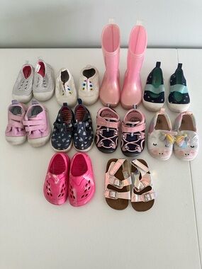 Baby Girl Shoes Size 5 Lot-10 Pairs of Spring/Summer Boots, Sandals, Sneakers